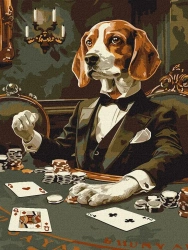 Malowanie po numerach - Hazardowy beagle 30x40cm - Ideyka