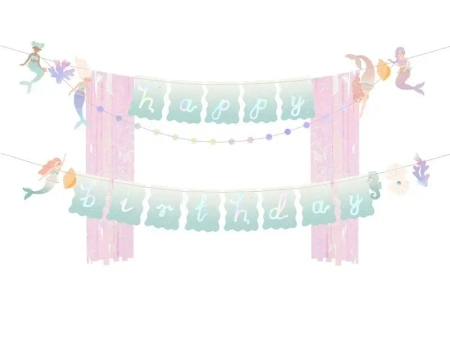 Baner Happy Birthday Syrenka 130x100cm - PartyDeco