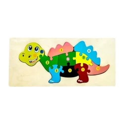 Puzzle drewniane kids z cyframi Dinozaur - MCD