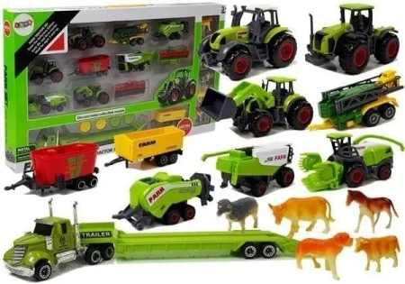 Zestaw pojazdów rolniczych z figurkami - Leantoys
