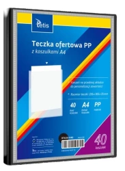 Teczka ofertowa A4 PP + 40 koszulek czarna - Tetis
