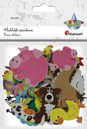 Naklejki piankowe zwierzęta gospodarskie mix 22szt - Titanum