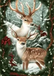 DIAMENTOWA MOZAIKA BN ZIMA RENIFERY W STROIKU ŚWIĄTECZNYM NO-2000709 - Norimpex