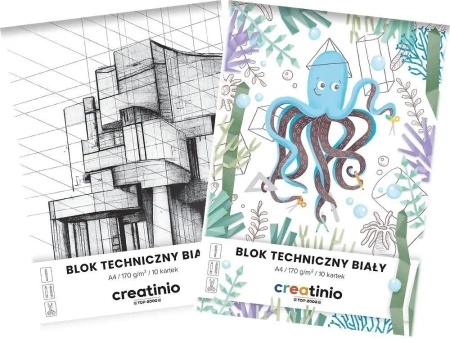 Blok techniczny biały A4/10K 170 Creatinio (20szt) - Top 2000