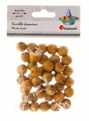 Koraliki drewniane jasno brązowe 40szt - Titanum