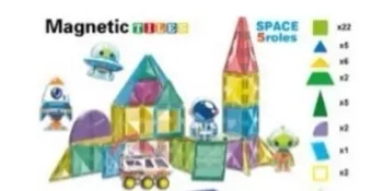 Klocki magnetyczne 7,5cm Kosmos 50el - Madej