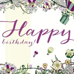 Karnet Swarovski kwadrat CL2118 Urodziny Balony - Clear Creations