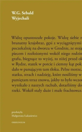 Wyjechali - W.G. Sebald