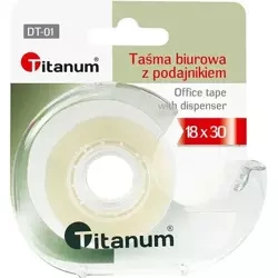 Taśma biurowa 18mmx30m z podajnikiem - Titanum