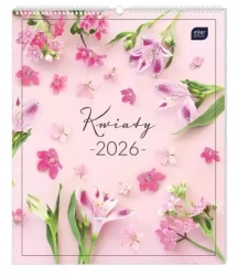 Kalendarz 2026 ścienny planszowy 33,5x40cm Kwiaty - INTERDRUK