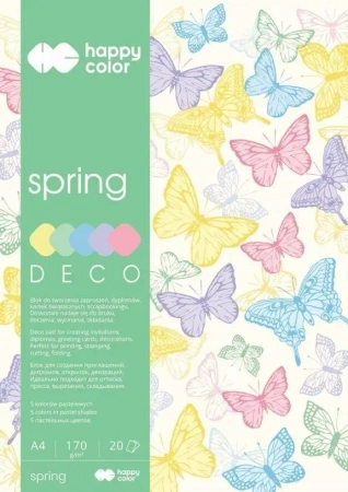 Blok A4/20K Deco Spring 170g HAPPY COLOR - GDD