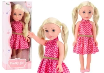 Lalka w różowej sukience 46cm - Leantoys