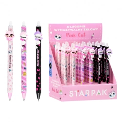 Długopis Ścieralny Automatyczny 0.7 Pink Cat A 24szt. Starpak 552683