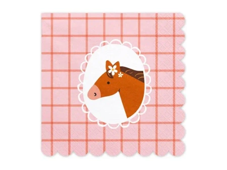 Serwetki koń 33x33cm 12szt - PartyDeco