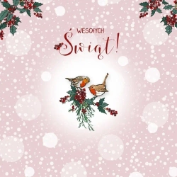 Karnet Swarovski kwadrat CL3510_PO Święta Ptaszki - Clear Creations