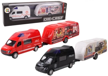 Samochód bus z przyczepą kempingową metal mix - Pro Kids