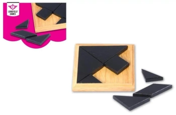 Tangram z naturalnego drewna w pudełku - Quint