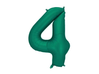 Balon foliowy cyfra 4 86cm butelkowa zieleń - PartyDeco
