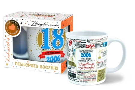Kubek Premium Q Urodziny 18 (roczniki) - Kukartka