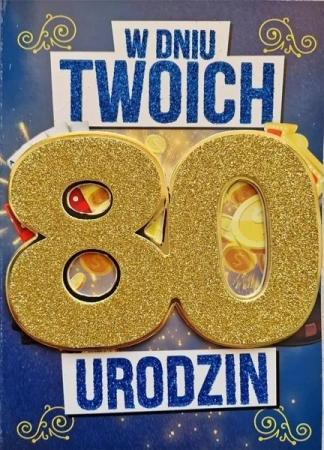 Karnet Urodziny 80 męskie - YEKU