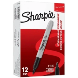 Markery permanentne fine czarne (12szt) - Sharpie