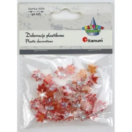 Dekoracje plastikowe liście klonu 11x12mm 40szt - Titanum