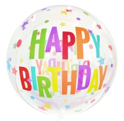 Balon Aqua kryształowy, Happy Birthday gwiazdy - Godan