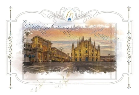 Karnet 12x18cm + koperta Plac Duomo Mediolan - DaVinci