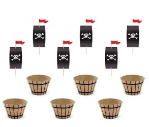 Zestaw do muffinek Piraci 6szt - PartyDeco
