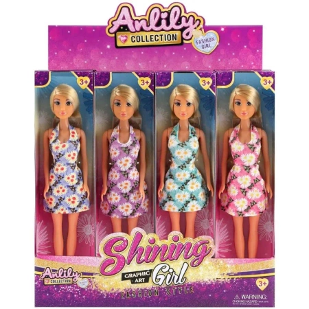 Lalka w sukience kwiaty MIX - Trifox