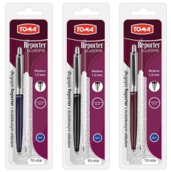 Długopis Reporter 1,0mm + wkład 1szt nieb mix - TOMA