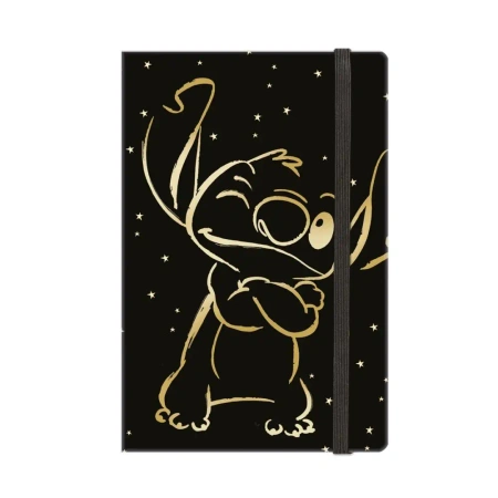 Notes A5 80k. linia z gumką Disney Gold Stitch wzór 3 - PATIO