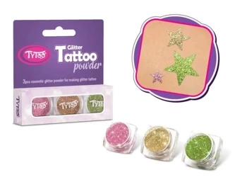 Tytoo. Tatuaże zestaw brokatów 3 koloroy - Multiprint