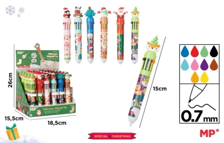 Długopis wielokolorowy Fantasy 10w1 święta (30szt) - MP Main Paper