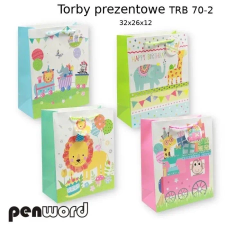 Torebka prezentowa 32x26x12cm MIX - Penword