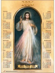 Kalendarz 2026 plakatowy średni Jezus Miłosierny - Edycja Świętego Pawła