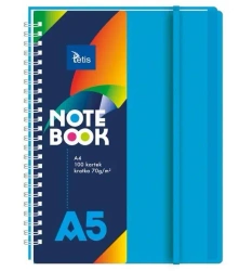 Kołonotatnik A5/100K kratka PP niebieski - Tetis
