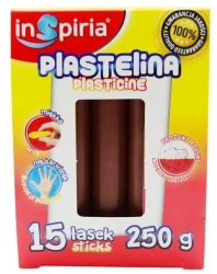Plastelina brązowa 15 lasek 250g - InSpiria