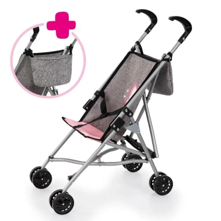 Wózek dla lalek z torbą szary - Bayer Design