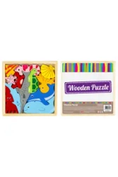 Układanka drewniana 12 elementów Ocean - MEGA CREATIVE