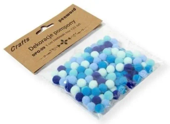 Dekoracje pompony 1cm mix niebieski 120szt - Penword