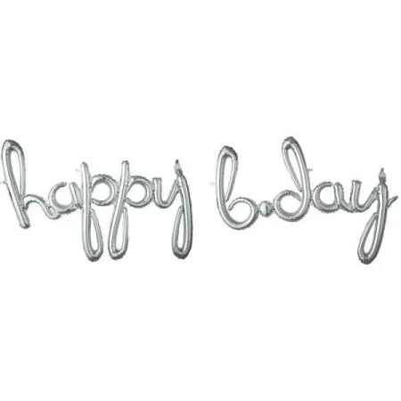Balon foliowy Happy Bday srebrny - Amscan