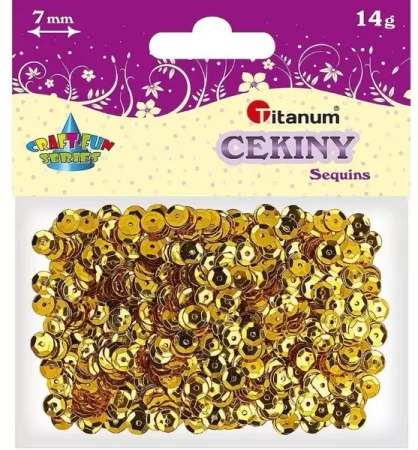 Cekiny 7mm metaliczne złote - Titanum