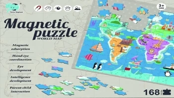 Puzzle 168 magnetyczne Mapa Świata - MEGA CREATIVE