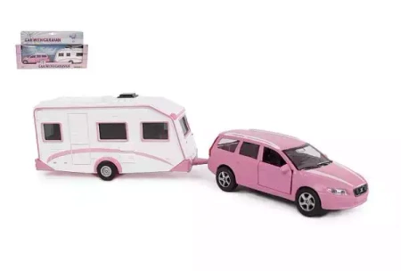 Auto Volvo V70 z przyczepą campingową 30cm