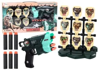 Pistolet z tarczą + strzałki zielony - Leantoys