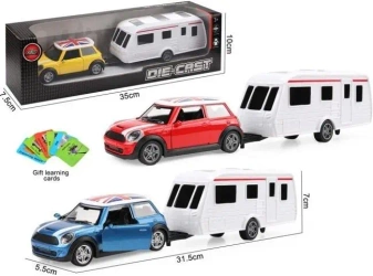 Auto metal z przyczepą otwierane drzwi, karty MIX - Merkpol