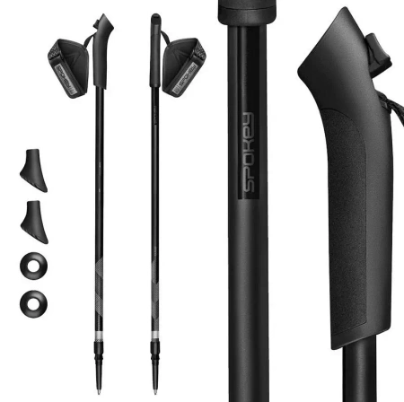 Kije Nordic Walking 105-135cm BL/BK - Spokey