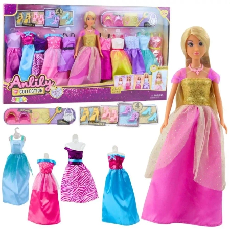 Zestaw duży modowy Anlily lalka sukienki 24el - Leantoys