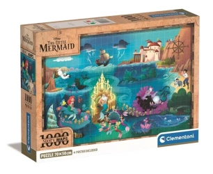 Puzzle 1000 Compact Disney Maps Little Mermaid - Clementoni